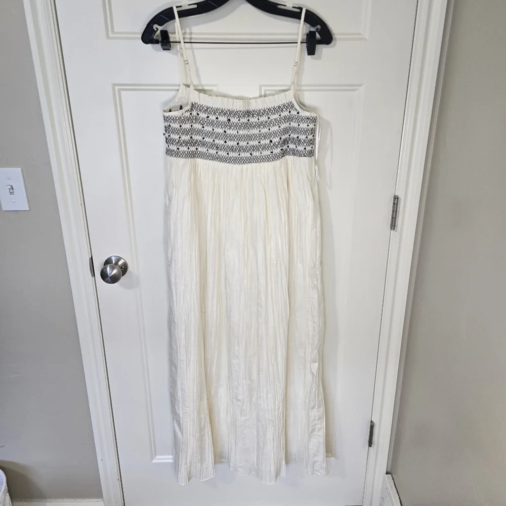 J. Crew Catania Crinkle Sun Dress Ivory Women's Medium New‎ NWT Smocked 2025